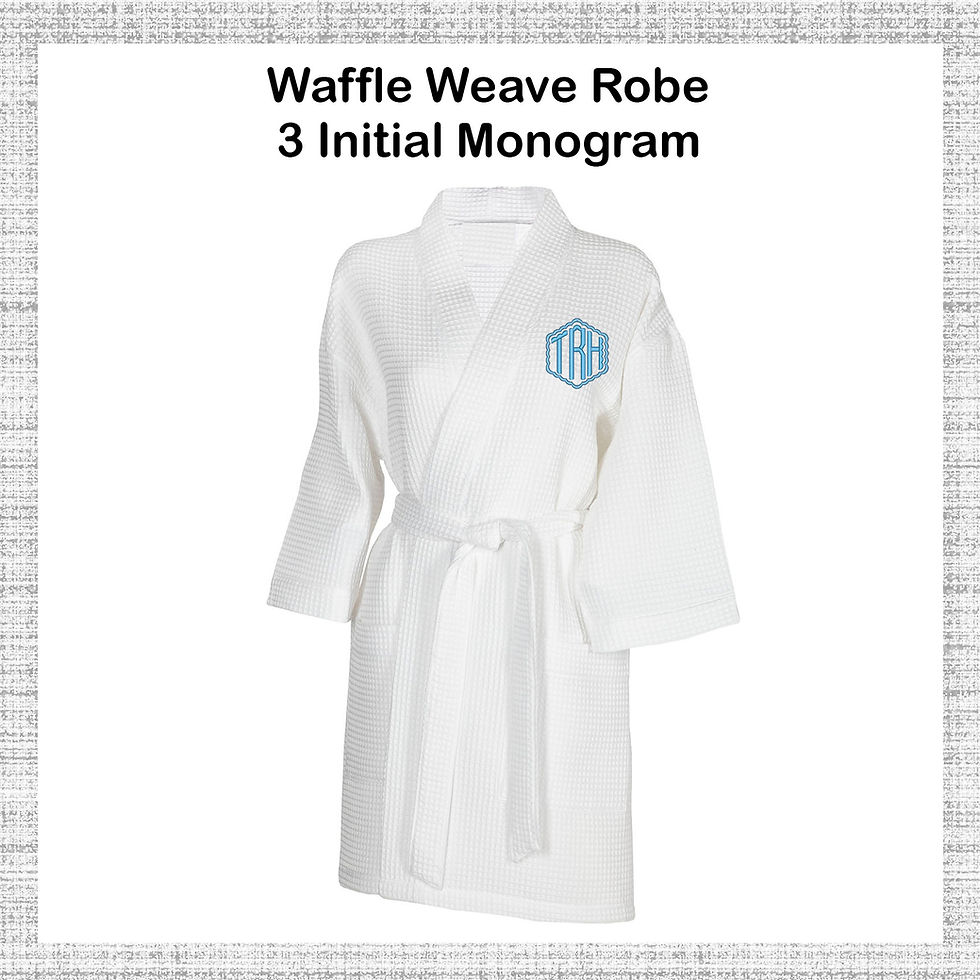 Image of Waffle Weave robe with monogram by Tailor and Blake